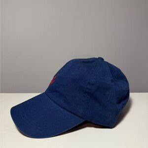 Polo Ralph Lauren Classic Horse Navy Baseball Cap with Red Polo Logo